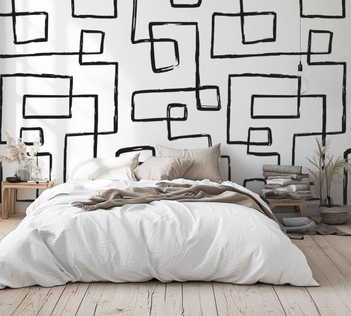 Grand mur blanc idéal pour poser un papier peint design et unique