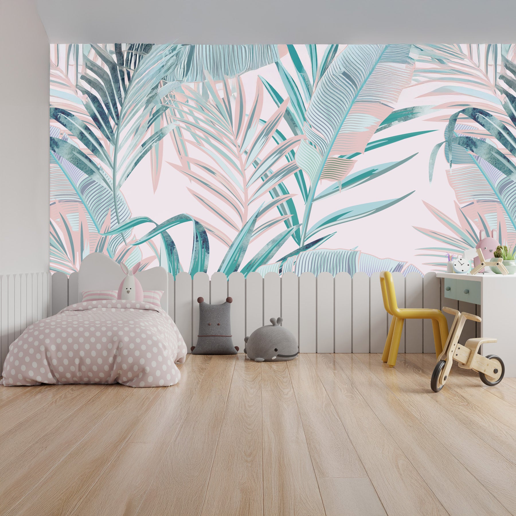 Papier peint floral vintage avec illustrations botaniques et fleurs anciennes, apportant une touche rétro et élégante à un couloir, une bibliothèque ou un intérieur classique.