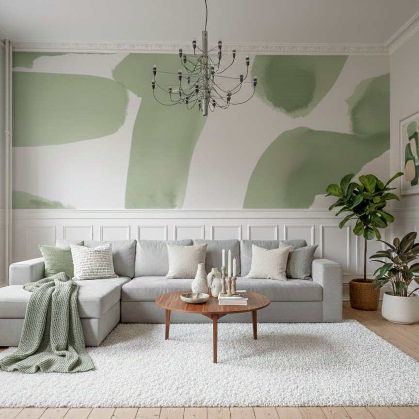 Papier Peint Abstrait Aquarelle Sur Mesure